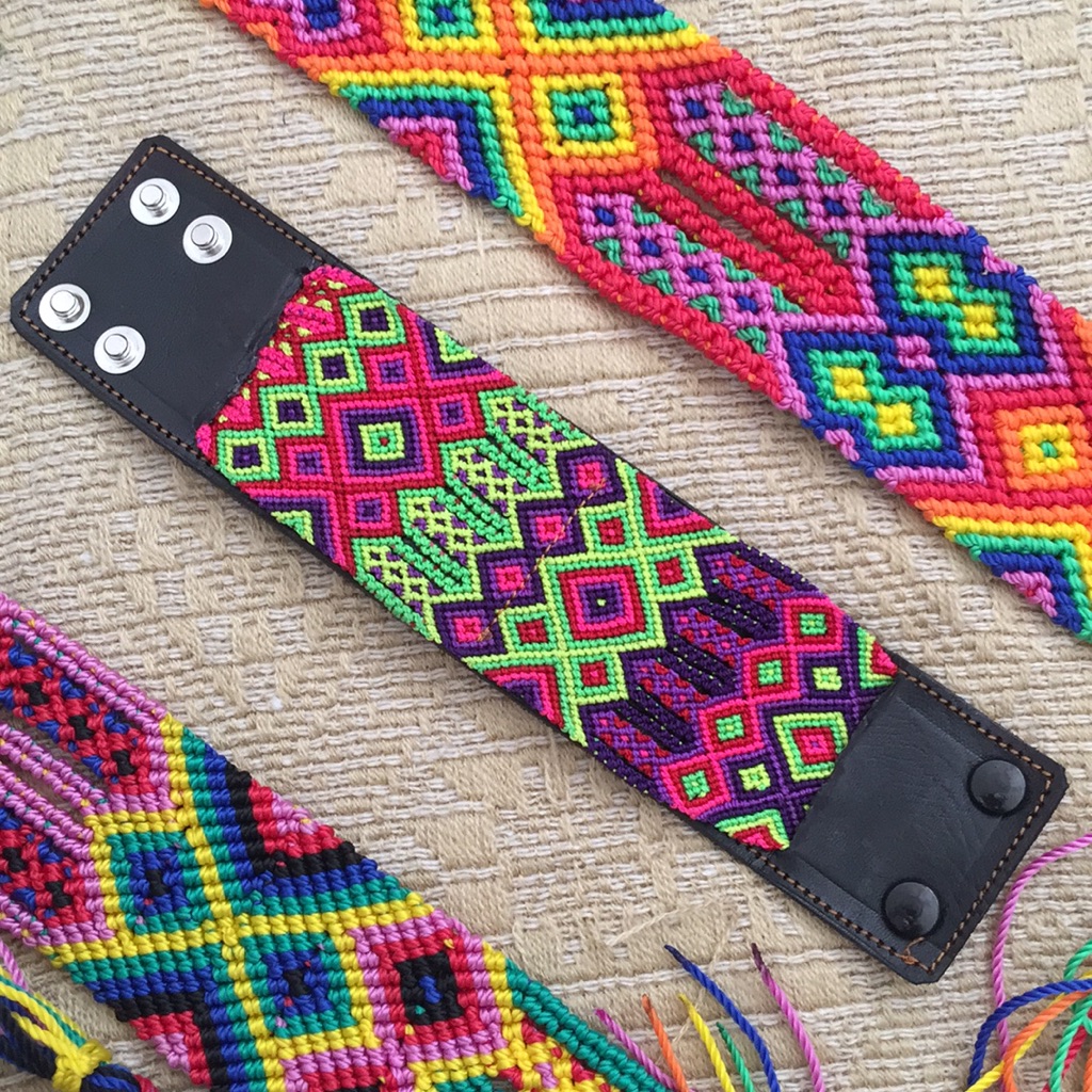 Authentic Mexican Macrame Art Leather Bracelet 28$